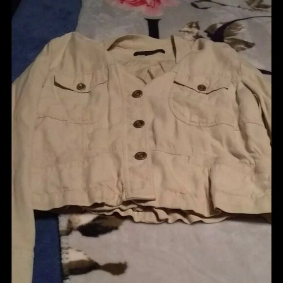 Express Jackets & Blazers - Vintage Womens Jacket Express Design Studio Button Down Beige Large